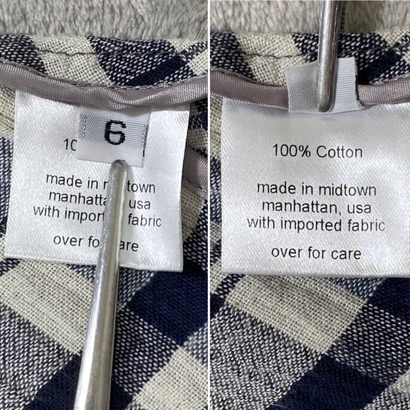 NWT RACHEL COMEY sz 6 Grateful Midi Dress 100% Cotton Plaid V-neck Short Sleeve - Picture 16 of 16